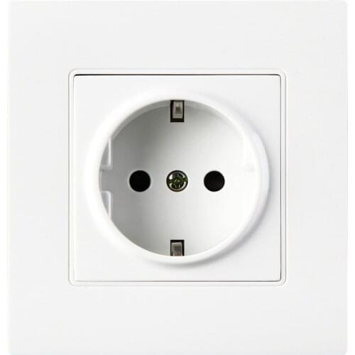 16A 250V Wall Crystal Glass Panel Power Socket 16A EU Standard Electrical Outlet 86mm * 90mm