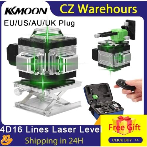 4D 16 Lines Laser Level 360° Self-leveling Laser Level Function Laser Leveling Device Vertical Horizontal Oblique Line Green