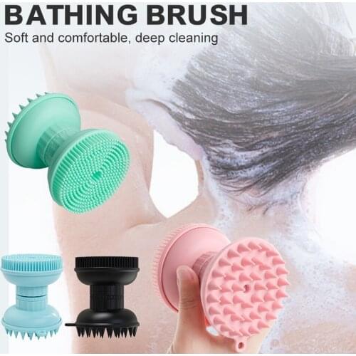 3-in-1 Facial Cleaning Brush & Body Scrub Double- Ended Hair Scalp Massage Soft Cleaning Brush for Face Hair Body
