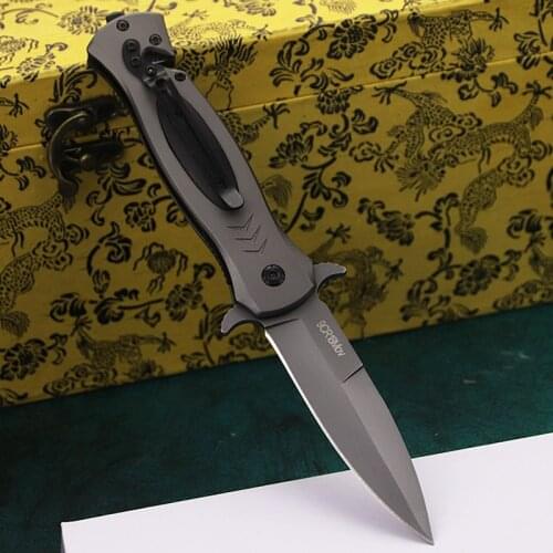 G10 handle grayish black 9CR18MOV steel outdoor tactical folding blade camping folding knife jungle pocket self-defense knife