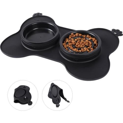 Dog Pet Silicone Bowl Dish Feeder Eating Bloat Mat Non Skid Silica Gel Cat Puppy Feeding Supplies Interactive Water Slow