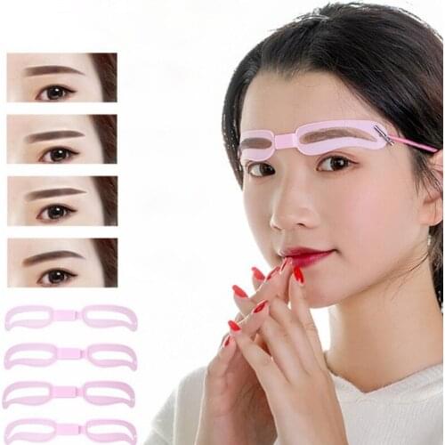 4 Styles/set Portable Eyebrow Stencil Grooming Makeup Tools Fashion Eyebrow Shaper Kit Reusable Cosmetics Beauty Accessories