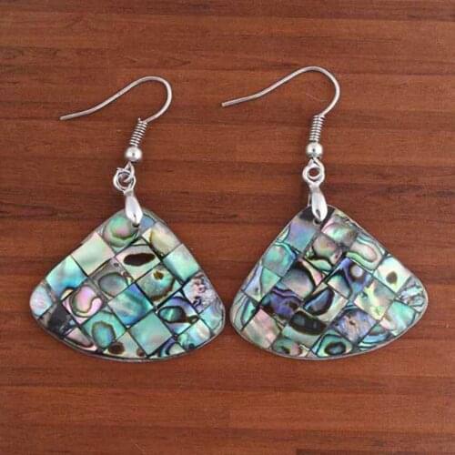 Xinshangmie Silver Plated Earring Hook Axe Shaped Abalone Shell Dangle Earrings for Mothers Day Charms Jewelry Gift 1 Pair