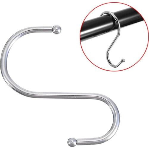 10pcs S-hooks Stainless Steel Powerful Silver "S" Shape Type House Kitchen Bedroom Hanger Hooks Home Essential