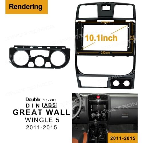 2Din Car DVD Frame Audio Fitting Adaptor Dash Trim Kits Facia Panel 10.1inch For GREAT WALL WINGLE 5 2011-15 Double Radio Player