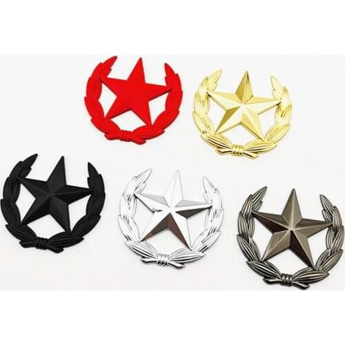 60mm Metal Pentagram Star CPC Auto Trunk Window Emblem Badge Sticker Decal Car Accessories