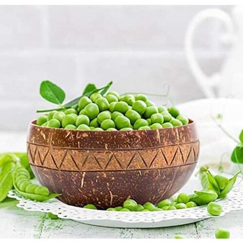 ABZS Handcarved Zigzag Coconut Bowl Vegan Organic Salad Smoothie Buddha Acai Bowl for Kitchen Dining and Decoratio 4Pcs