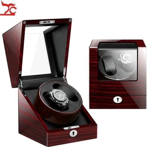 Automatic Duo-watch Paint Watch Winder Board Wood Winding Display Jewelry Cabinet Storage Box Case Holder Motor Shaker Mover