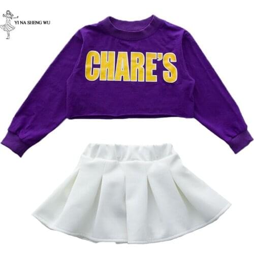 Children Jazz Dance Costumes Summer and autumn Street Dance Clothes Girl Fashion Hip Hop skirt Clothing Stage performance suit