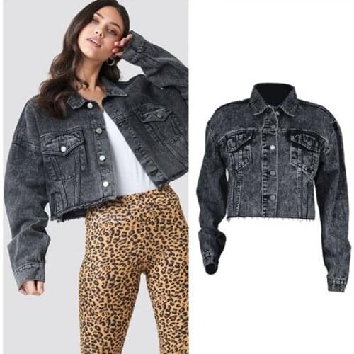 2020 Jeans Jacket Women Fashion Black Boyfriend Jean Jacket Vintage Spring Short Top Long Sleeve Jacket Coat Ladies Denim Jacket