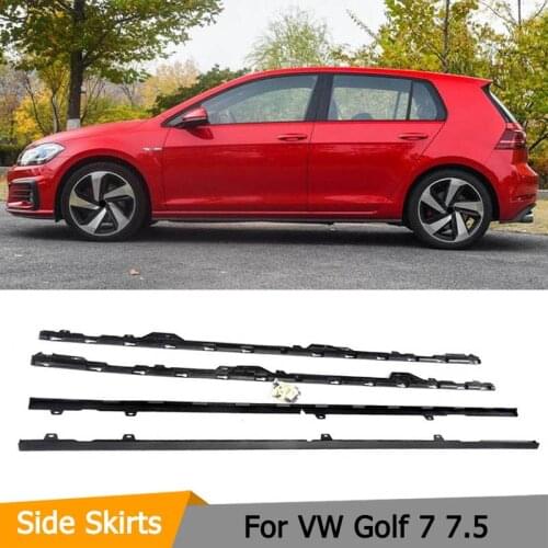 Black PP Door Protector Chin Kit Guard Side Skirts Aprons for Volkswagen VW GOLF 7 7.5 R R Line Hatchback 2014 - 2018 4PC