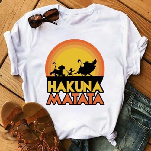 Fashion Cartoon Movie Lion King T-Shirt Hakuna Matata Men Women Casual O-Neck Streetwear Tshirt High Quality Cotton T Shirt Tops