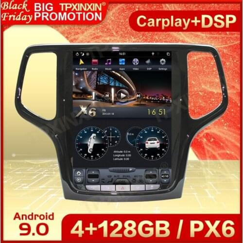 Carplay 2 Din Android 9 Tesla Screen Multimedia Stereo For Jeep Grand Cherokee 2014 2015 2016 2017 2018 GPS Navi Video Head Unit
