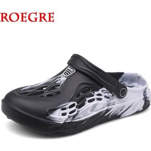 New Mens Sandals Outdoor Leisure Trend Hole Shoes flat Camouflage Sandals Casual Sandals Beach flat Slippers Mens Beach Shoes