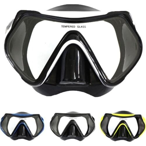 Adult Diving Goggles Tempered Glass Lens Anti-Fog Swimming Snorkeling Diving Goggles Diving Equipment Adjustable Headband