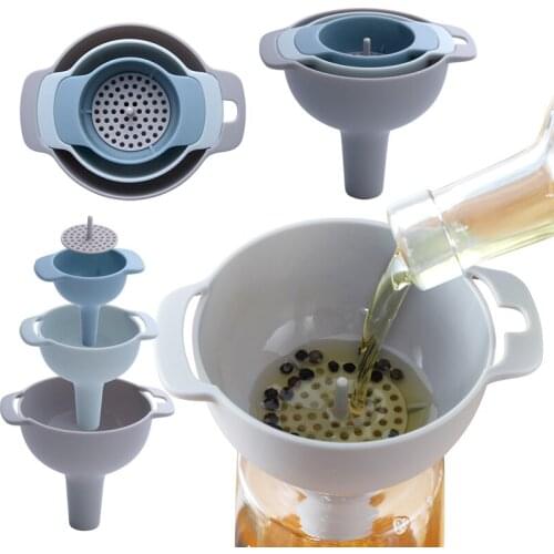 Plastic Funnel Pots Pans Bowls Jars Kitchen Gadget Tool 3 PCS Plastic Funnel Small Medium Liquid Oil Large Variety Kitchen Set