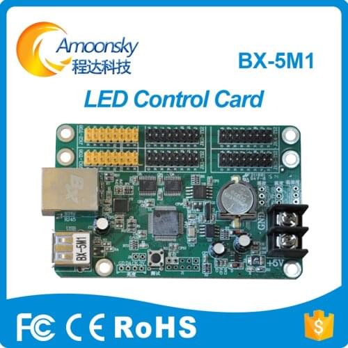 Led control card BX-5M1 with Ethernet and USB port for single color P10 led screen