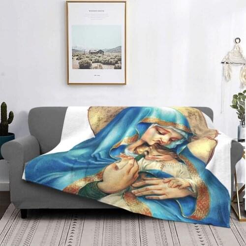 Mary With Jesus 1230 Blanket Bedspread Bed Plaid Beach Cover Up Baby Blanket Large Blanket