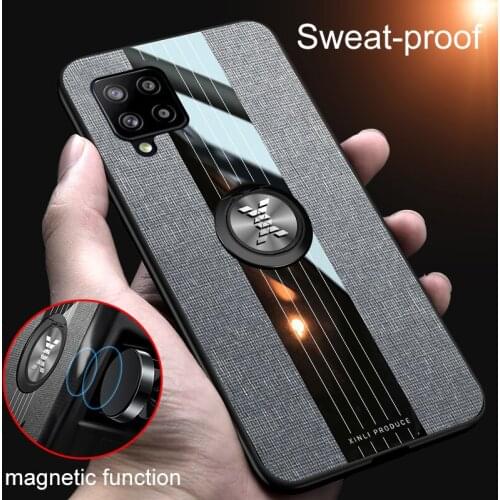 For Samsung Galaxy A12 A42 A52 5G Case Shockproof Car Holder Ring Magnet Case for Galaxy A32 4G TPU Leather Protector Cover