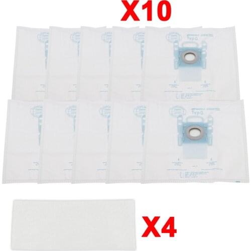 Vacuum Cleaner G Type Cloth 10Pcs/Lots Dust Bags + 4 filters For Bosch & SIEMENS BSG7 BSGL3126 BSG6
