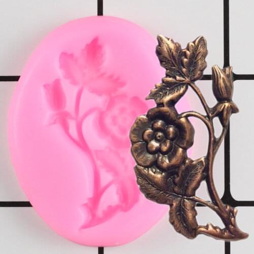 Flower Stem Silicone Mold Leaf Cake Border Fondant Cake Decorating Cupcake Candy Chocolate Gumpaste Resin Clay Jewelry Mould