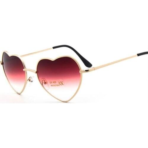 MX DMY Love Heart Shape Sunglasses Women Rimless Frame Tint Clear Lens Colorful Sun Glasses Red Pink Yellow Shades 2018