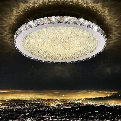 European style modern personality simple LED round crystal living room hotel atmospheric master bedroom ceiling lamp LX111110