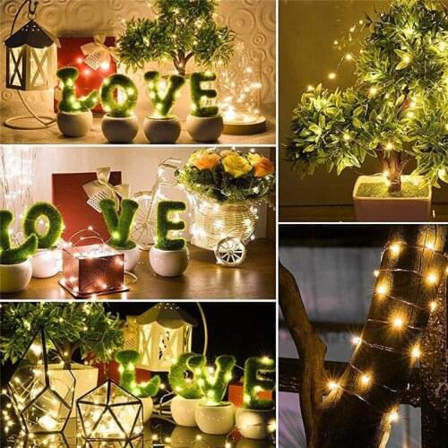 Warm Color 5M Copper Wire LED Lamp Cabinet Lamp Bedroom Bookcase Decoration Flexible Christmas Atmosphere Lamp