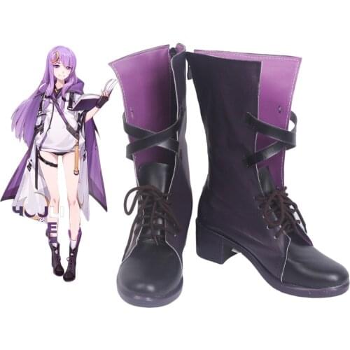 Touhou Project Patchouli Knowledge Cosplay Long Boots Shoes Custom Made