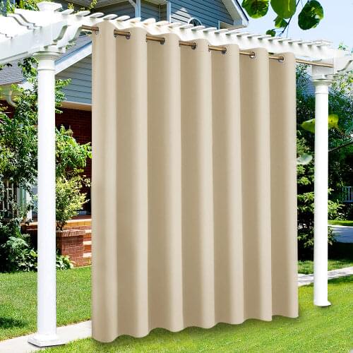 Patio Curtains Outdoor Extra Wide Curtain Waterproof Thermal Insulated Curtain for Outdoor Open-air Film Porch Gazebo Pergola