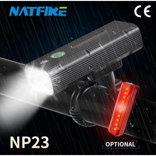 NATFIRE NP23 USB Rechargeable Bike Light LED 5200mAh Long Time Lasting Front and Rear Bicycle Light MTB Super Bright Headlight