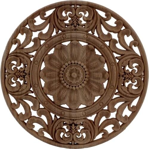 VZLX New Arrival Wood Carved Corner Onlay Applique Unpainted Furniture Decorative Figurines Wooden Letters Miniature Decoration