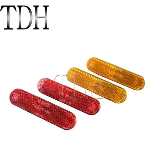 Red And Yellow Motorcycle Bolt Rectangle Reflector Rear Tail Brake Stop For Most Motorcycles ATV Bikes Trailers