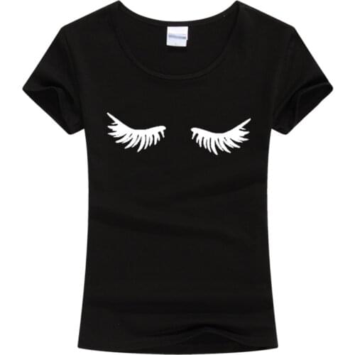 Women T Shirt Eyelashes Makeup Lashes Mascara Funny Tee Fashion Brunch Shirt Women Lover Gift T-shirt Tee S-3XL