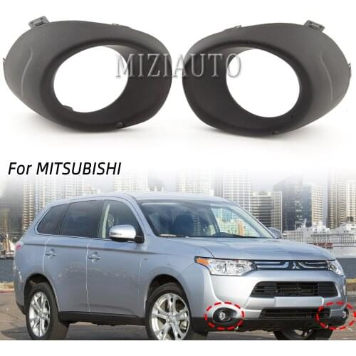 1 Pair Black Fog Light Cover Grill Frame Shell for Mitsubishi Outlander 2013 2014 2015 Fog Lamp Covers Bezel 6400F060 6400F059