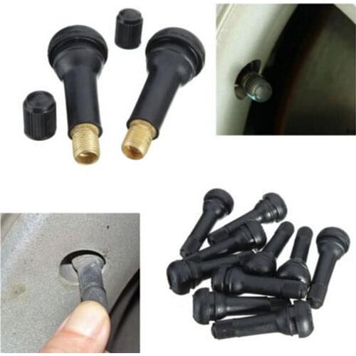 10pcs Car TR414 Tire Valve Stems Copper Caps Snap-In Rim Hole 5 mm Wheel