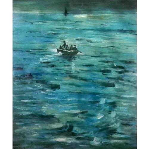 100% Hand Painted Canvas Oil Paintings Catching Neptune by Edouard Manet Seascape Painting Landscape Art