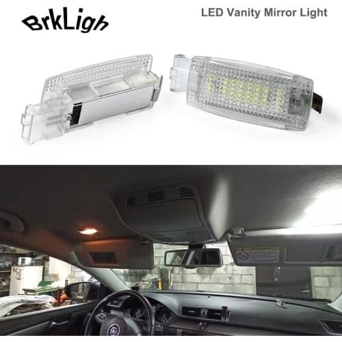 2Pcs No Error LED Vanity Mirror Lights Reading Lamps Auto Parts For VW Golf Passat Polo Jetta Sharan Tiguan Touran EOS Beetle CC