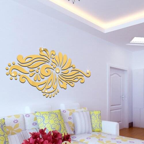 Bohemian Style 3D Stereo Mirror Wall Stickers for living room bedroom home decoration