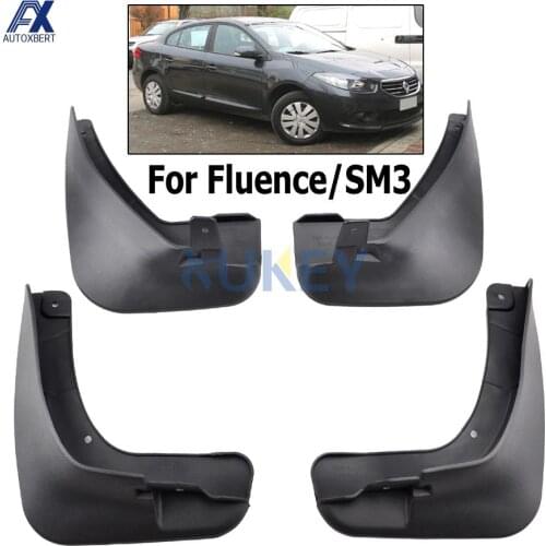 4Pcs Molded Mud Flaps For Renault Fluence Samsung SM3 2009-on Mudflaps Mudguards Fender Mud Flap Splash Guards Front Rear