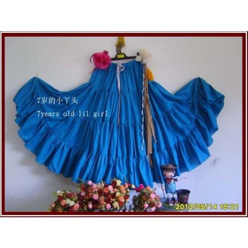 4Tiered 20Yards100%Cotton Tribal Belly Dance Skirt EM05