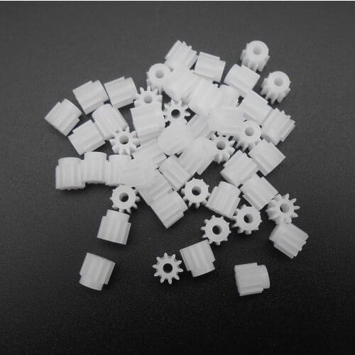 50Pcs 0.5M 0.5 Modulus Spur Gear Pinion Aperture 2mm 1.95mm 10 Teeth With 1.5MM No Teeth Shoulder 2A Tight 10T 10-Tooth 2A 6X6MM