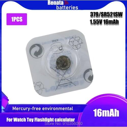 Renata Watch Battery 1.55V 379 SR521SW D379 SR63 V379 AG0 Silver oxide Button Coin Cell Batteries MADE IN Swiss