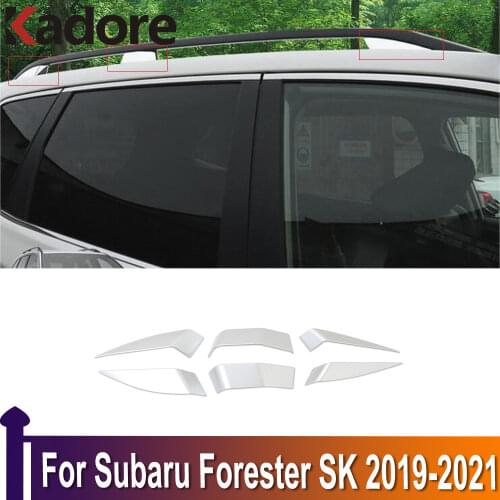 For Subaru Forester SK 2019 2020 Matte Roof Rack Roof Luggage Carriers Baggage Holder Decoration Trim Car Sticker Fuel version