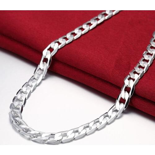 New classic 10MM Chain 925 Sterling Silver Necklace for mens 20/24 inches luxury fashion Jewelry wedding Christmas gifts