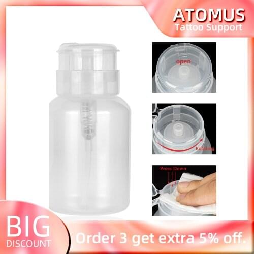 Nail Polish Remover Alcohol Clear Bottle Gel Portatil Dispensador Push Down Empty Pump Dispenser Flacon Pompe Dissolvant