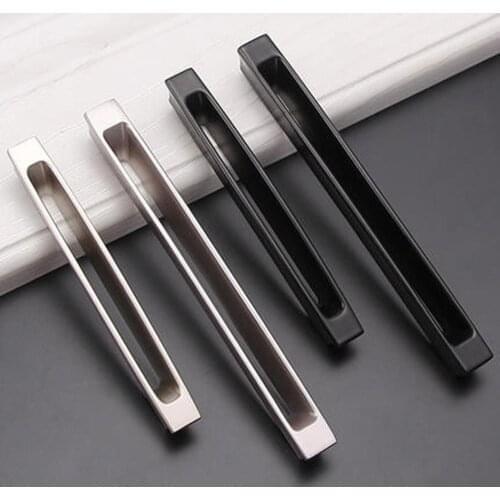 European-style matte black handle Modern minimalist wooden door handle Drawer wine cabinet cupboard wardrobe door handle