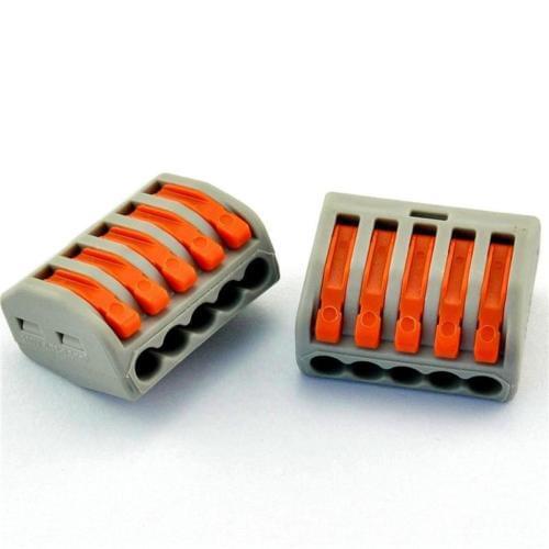 Fixmee 100PCS PCT-215 5 Pin Universal compact wire wiring connector conductor terminal block with lever