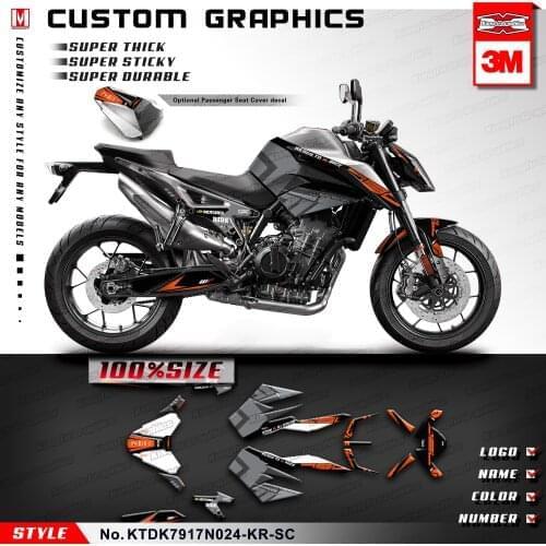 KUNGFU GRAPHICS Personalized Stickers Self Adhesives for 790 2017 2018 2019 2020 with Seat Cowl Decals