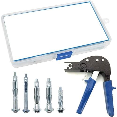 Wall Anchor Setting Tool With 18Pcs Bolt Hollow Wall Anchor Screws Assortment For Cavity Anchor Plasterboard Fixing
